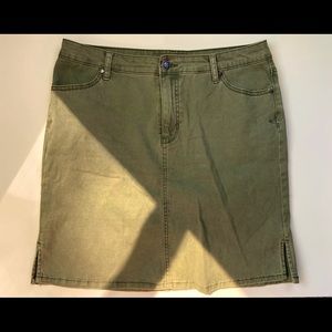 Green High-waist Denim Skirt